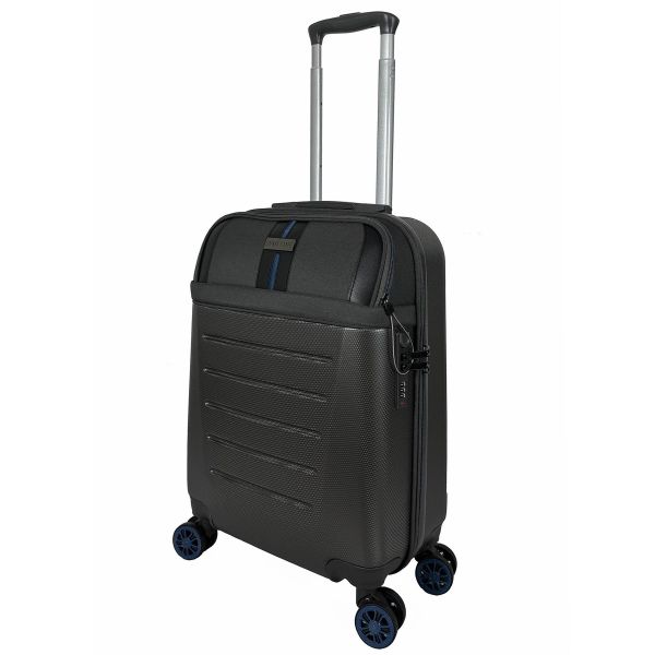 Валіза Semi Line 20" (S) Dark Brown/Blue Line (T5736-1)