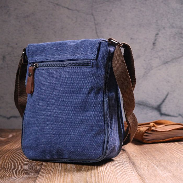Цікава чоловіча сумка з текстилю 21267 Vintage синя