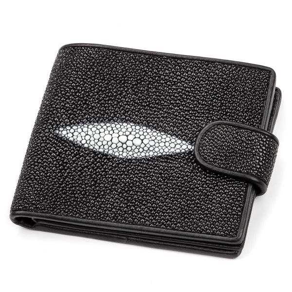 Портмоне чоловіче STINGRAY LEATHER 18070 з натуральної шкіри морського ската чорне