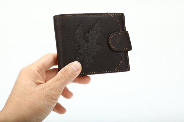 Портмоне чоловіче з орлом 20231 Vintage коричневе