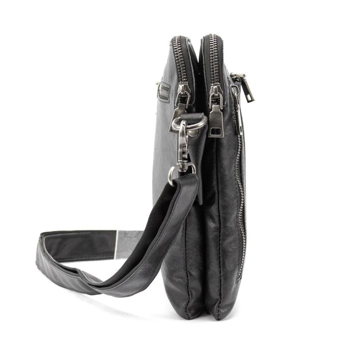 Мессенджер классический черный в гладкой коже Tiding Bag 8009A черный