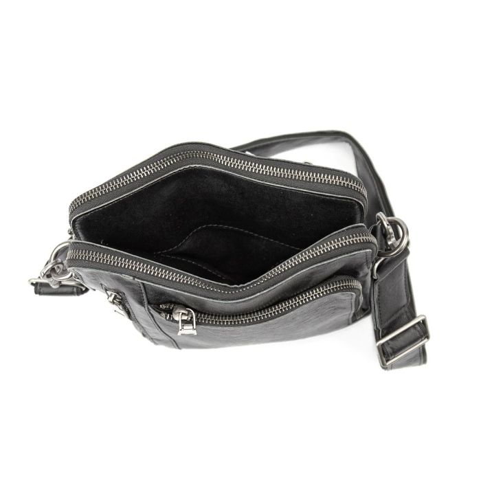 Мессенджер классический черный в гладкой коже Tiding Bag 8009A черный