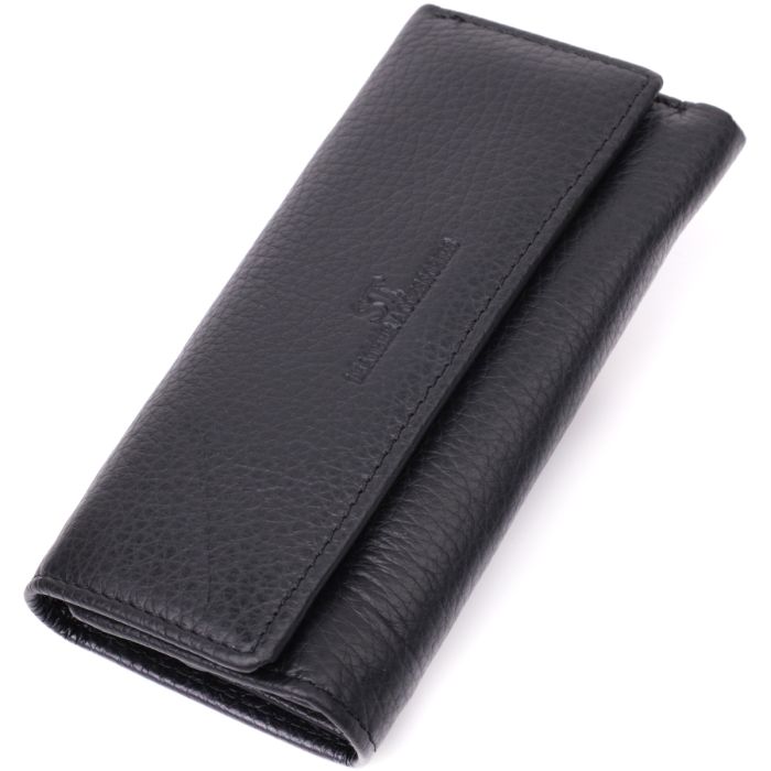 Велика ключниця з функцією гаманця з натуральної шкіри ST Leather 22492 чорна
