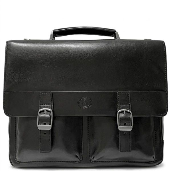 Чоловічий портфель з натуральної шкіри Tony Perotti Italico 9276G-35 (90416) Чорний