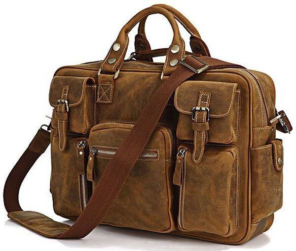 Сумка мужская 14051 в винтажном стиле Vintage коричневая.