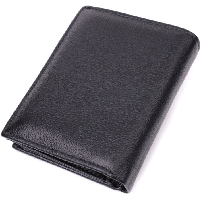 Вертикальный кошелек для стильных мужчин из натуральной кожи ST Leather 22464 черный