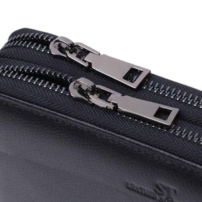 Мужской клатч на два отделения из натуральной кожи ST Leather 22684 черный