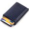 Картхолдер для мужчин в три сборки с автоматическим механизмом из натуральной кожи с тиснением под крокодила Canpellini 21935 синий