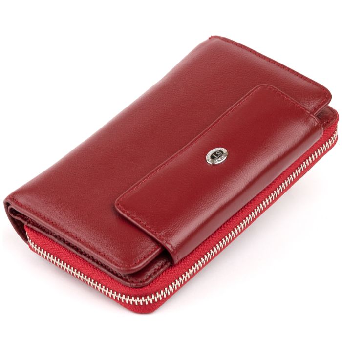 Гаманець зі шкіри на клямці ST Leather 19341 бордовий