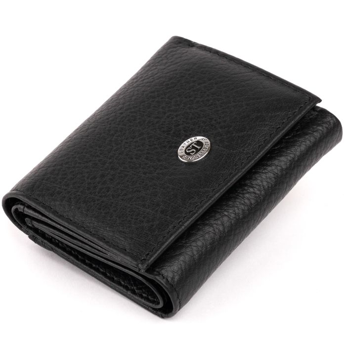 Маленьке портмоне зі шкіри унісекс ST Leather 19356 чорне