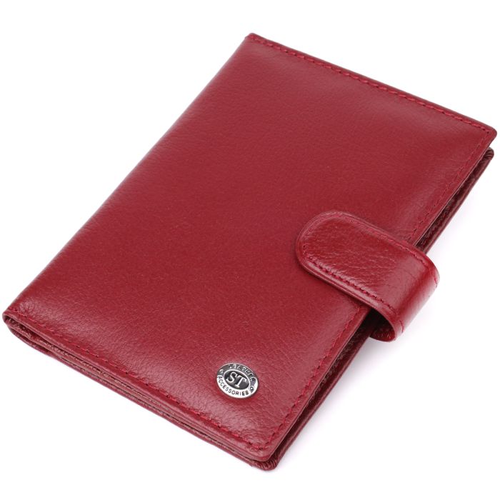 Стильна обкладинка на документи для жінок з натуральної шкіри ST Leather 23117 бордова