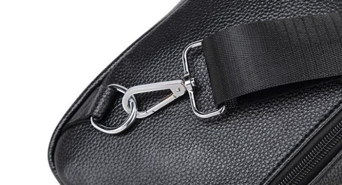 Мужской черный кожаный слинг на плечо Tiding Bag A25F-1922A