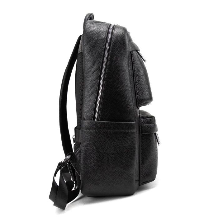 Чоловічий шкіряний рюкзак чорний Tiding Bag A25F-210727A