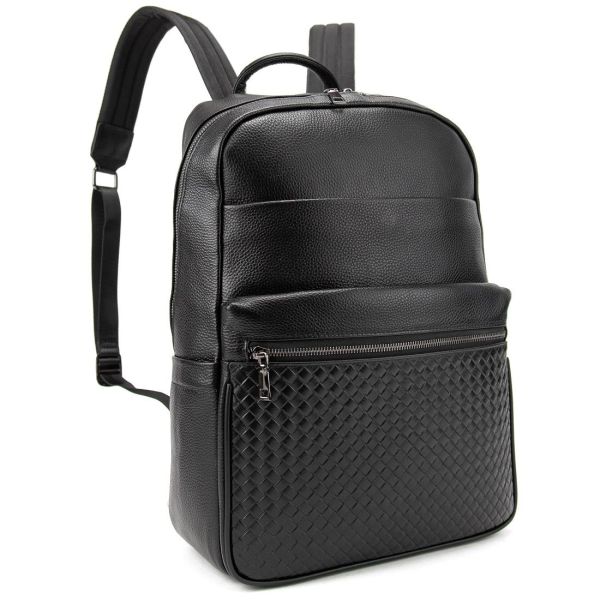 Чоловічий шкіряний рюкзак чорний Tiding Bag A25F-2418A
