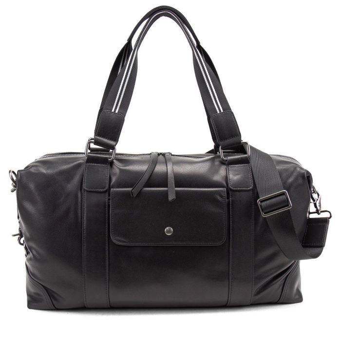 Дорожня шкіряна сумка TIDING BAG A25F-5218A чорна