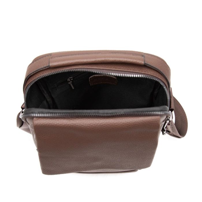 Месенджер шкіряний з ручкою Tiding Bag A25F-FL-9747C коричневий