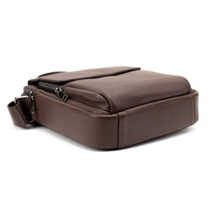 Месенджер шкіряний з ручкою Tiding Bag A25F-FL-9747C коричневий
