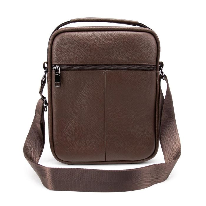 Месенджер шкіряний з ручкою Tiding Bag A25F-FL-9747C коричневий