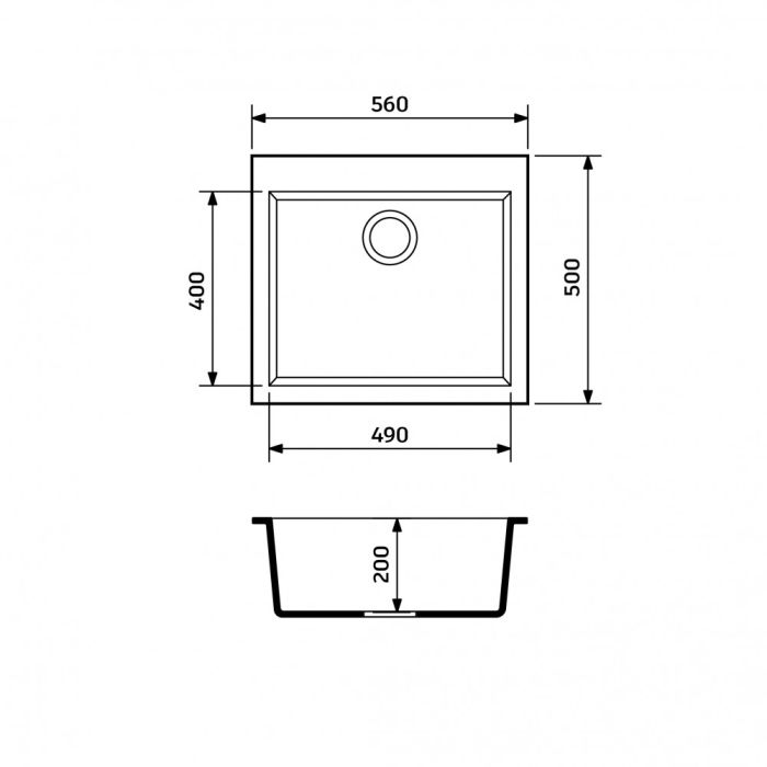 Кухонная мойка Adamant UNIVER old stone 560x500x200 мм, без крыла
