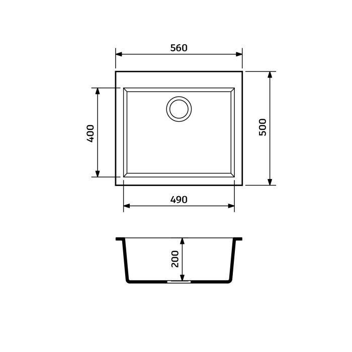 Кухонна мийка Adamant UNIVER ivory 560x500x200 мм, без крила