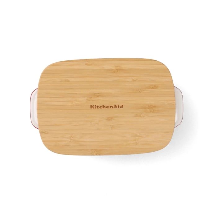Форма для випічки з кришкою KitchenAid керамогранітна 24,1x15x6 см 0,9 л колір червоний (CC006104-001)