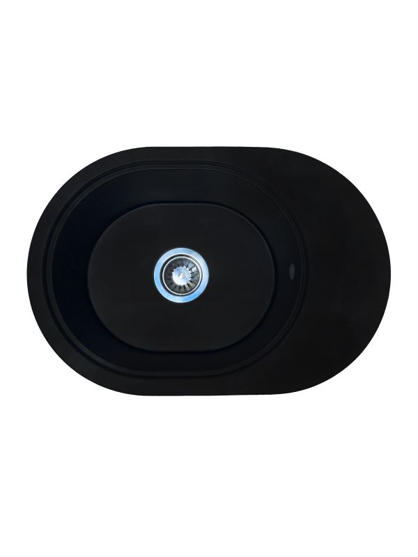 Кухонна мийка Adamant OVALE антрацит 610x420x180 мм, з крилом