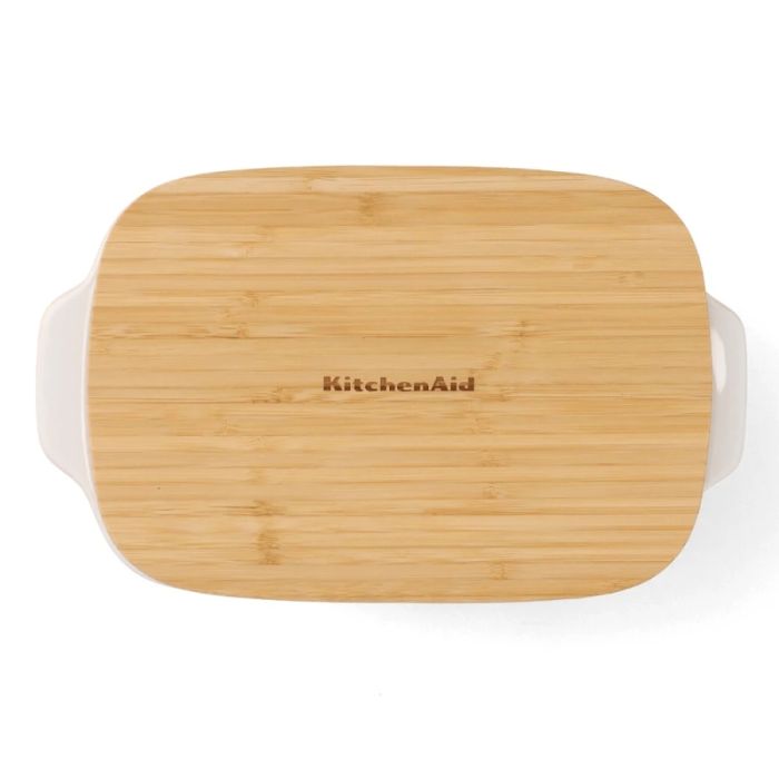 Форма для випічки з кришкою KitchenAid керамогранітна 31,2x18,8x7,2 см 1,9 л кремовий колір (CC006107-001)