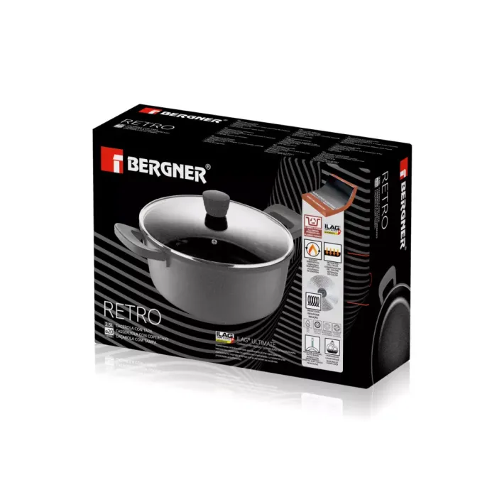 Каструля з кришкою Bergner Retro 20 см 2,5 л (BG-30737-NP)
