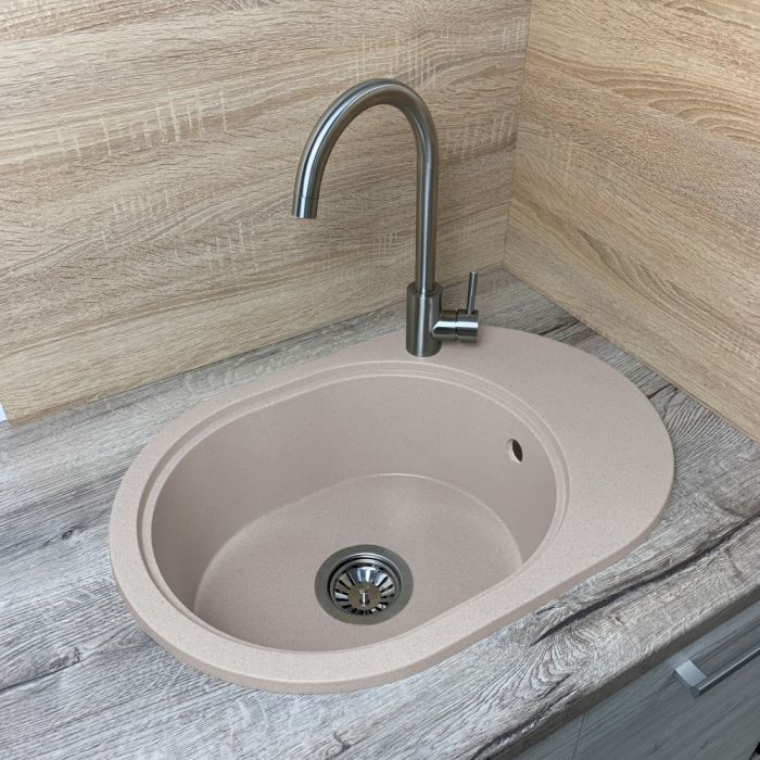 Кухонна мийка Adamant OVALE avena 610x420x180 мм, з крилом