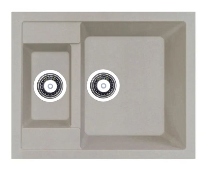 Кухонна мийка Adamant DUPLEX avena 610x495x200 мм, з додатковою чашею