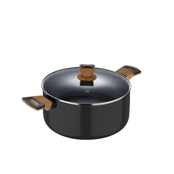 Каструля з кришкою Bergner Earth black 28 см 6 л (BG-32037-BK)