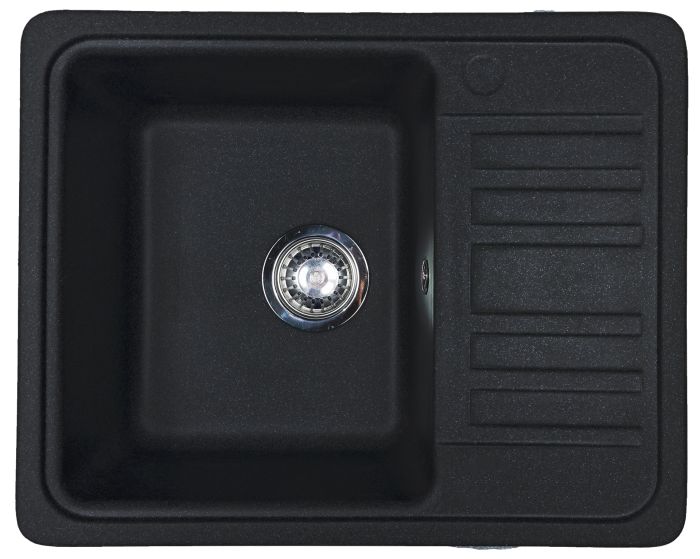 Кухонна мийка Adamant SMALL чорний металік 570x455x180 мм, з крилом