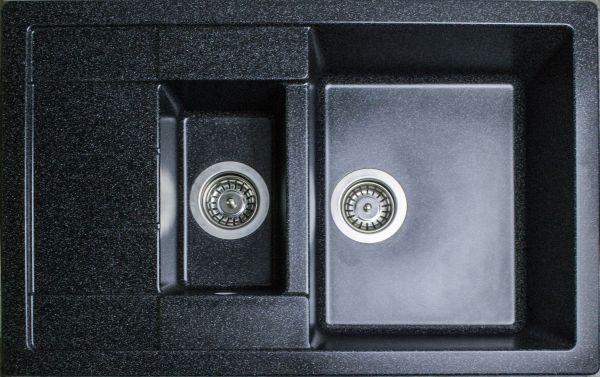 Кухонна мийка Adamant ANILA PLUS чорна 775x495x200 мм, з крилом