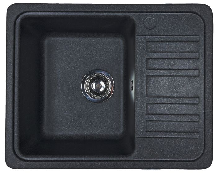Кухонна мийка Adamant SMALL чорна 570x455x180 мм, з крилом