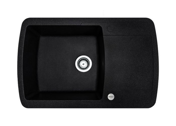 Кухонна мийка Adamant OPTIMAKS чорний металік 775x495x200 мм, з крилом