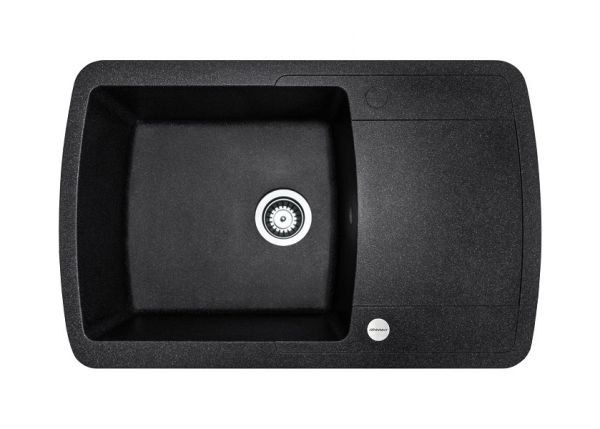 Кухонная мойка Adamant OPTIMAKS черная 775x495x200 мм, с крылом