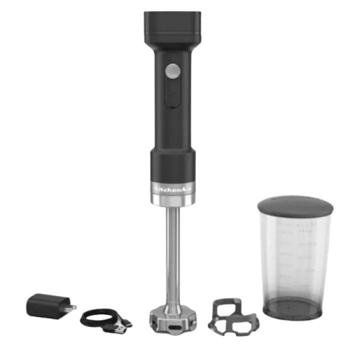 Блендер KitchenAid Go 5KHBRV71BM 12V занурювальний бездротовий зі знімною батареєю, з акумулятором, матовий чорний