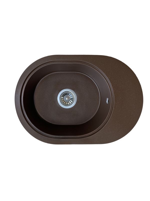 Кухонна мийка Adamant OVALE коричнева 610x420x180 мм, з крилом