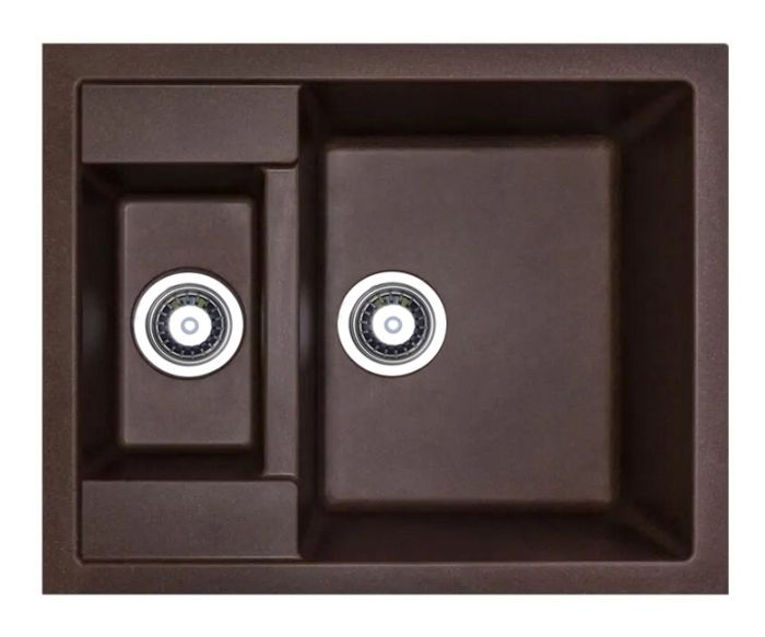 Кухонна мийка Adamant DUPLEX коричнева 610x495x200 мм, з додатковою чашею