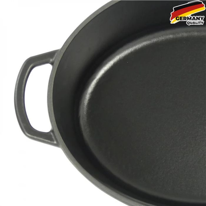 Гусятниця чавунна з кришкою KELA Calido  (12473) 33х26х12 см 6 л чорна