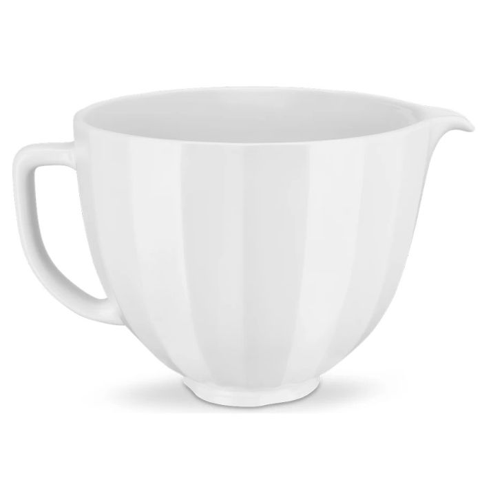 Чаша KitchenAid 4,7 л 5KSM2CB5PWS керамічна, з ручкою, текстурована, колір біла раковина