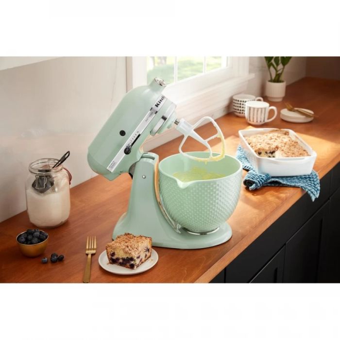 Чаша KitchenAid 4,7 л 5KSM2CB5TDD керамическая, с ручкой, текстурированная, узор капли росы