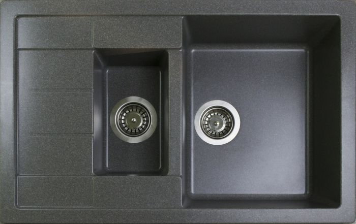 Кухонна мийка Adamant ANILA PLUS сіра 775x495x200 мм, з крилом