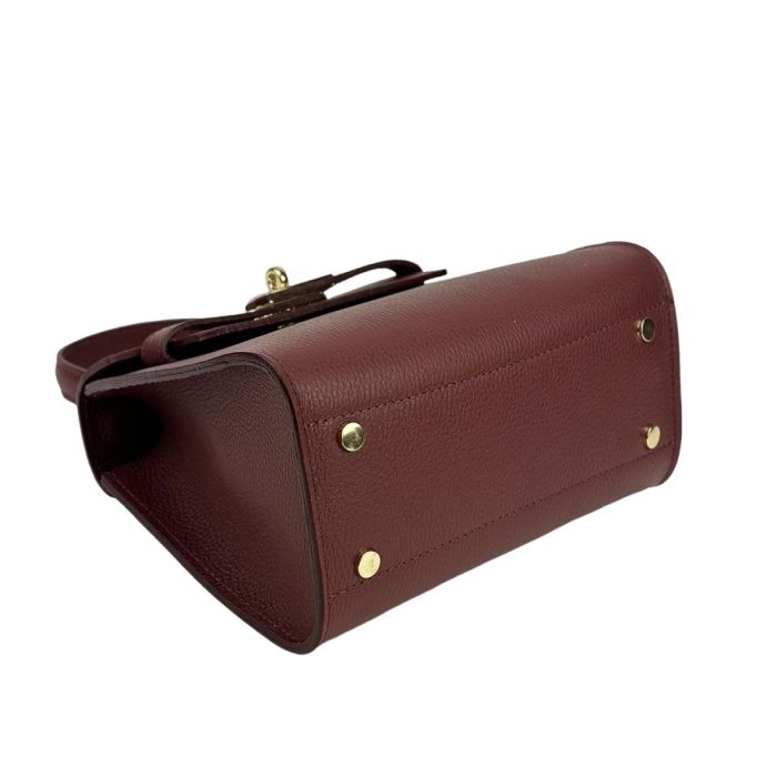 Невелика класична шкіряна сумочка Firenze Italy F-IT-9866DR бордова