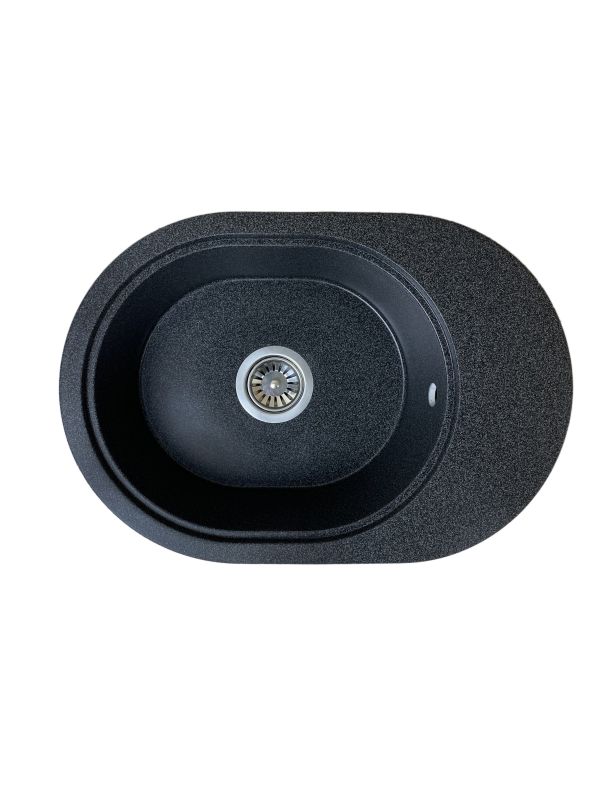 Кухонна мийка Adamant OVALE графіт 610x420x180 мм, з крилом