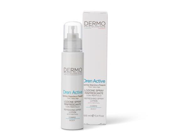 Дренуючий охолоджуючий лосьйон Dermophisiologique Dren Active Refreshing Spray Lotion with Menthol Гідроліт Dermophisiologique 100 мл (0597)