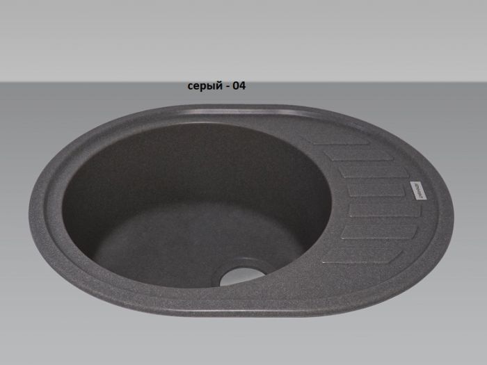 Кухонна мийка Adamant OVUM сіра 615x495x200 мм, з крилом
