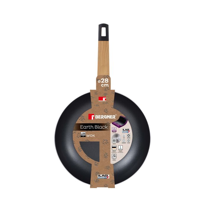Пательня Вок Bergner Earth black 28 см (BG-34627-BK)