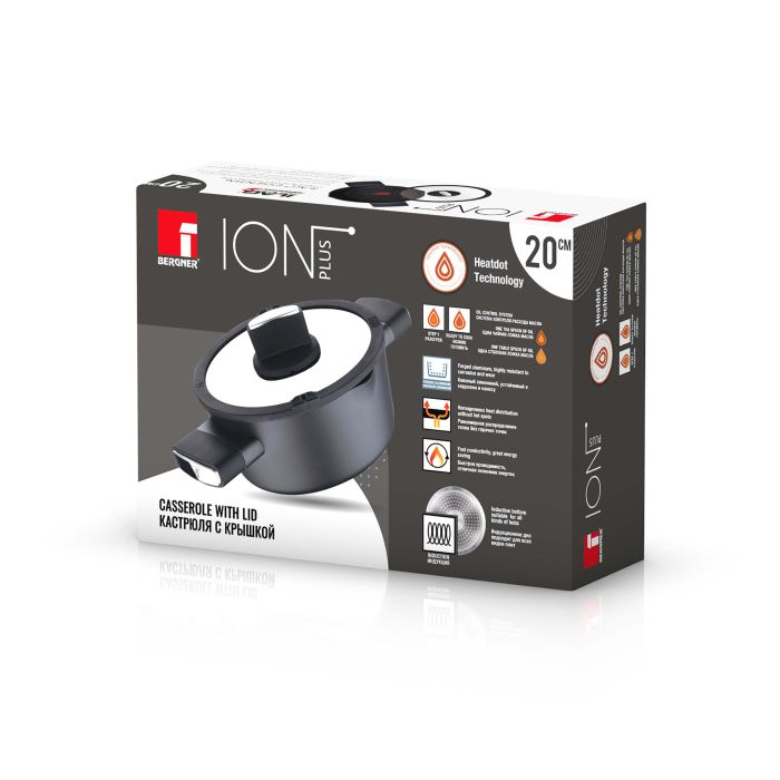 Каструля з кришкою Bergner Ion plus 20 см 2 л (BG-35910-BK)