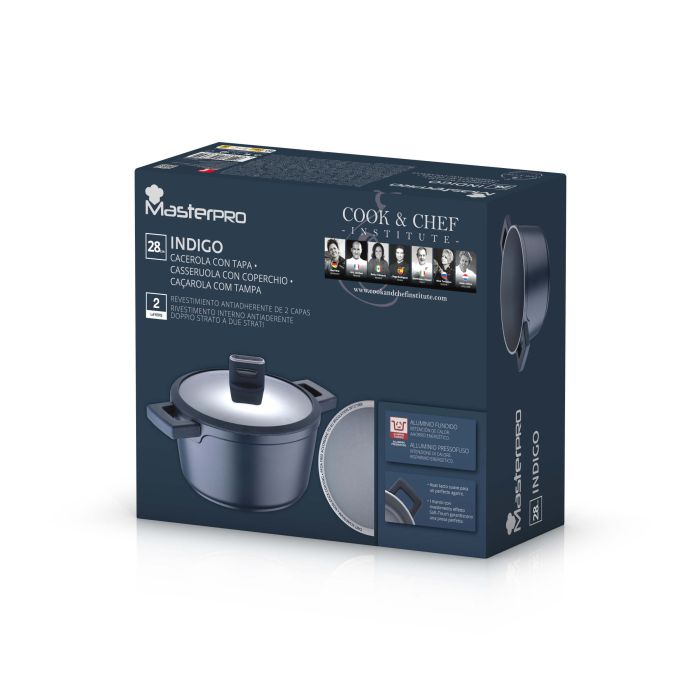 Кастрюля с крышкой MasterPro Indigo 28 см 3 л (BGMP-7980)